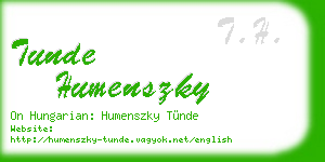 tunde humenszky business card